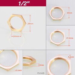 Kontermutter Rohrmutter 1/8 1/4 3/8 1/2 3/4 1 zoll Messing IG Gegenmutter Mutter