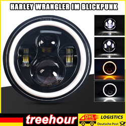 7Zoll LED Haupt Hi/Lo DRL Projektor Scheinwerfer Für Harley Motorrad E-Geprüft!