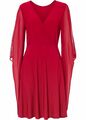 Kleid mit schönen Cut Outs an den Ärmeln Gr. 32/34 Rot Mini Abendkleid Neu