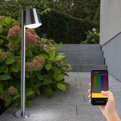 Standleuchte Stehleuchte Sockellampe Gartenlampe Smart Home IP44 dimmbar LED