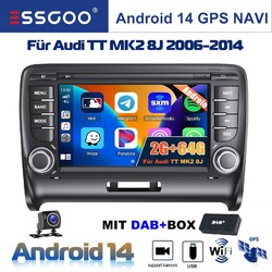 2+64G CarPlay DAB+ Android 14 Autoradio Für Audi TT MK2 8J TFSI GPS NAVI BT AKM