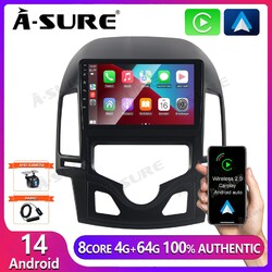 4+64G DAB+ Android 14 Autoradio CarPlay GPS NAV Für HYUNDAI i30 MK1 FD 2007-2011