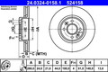 2 x ATE 24.0324-0158.1 Bremsscheibe für RENAULT