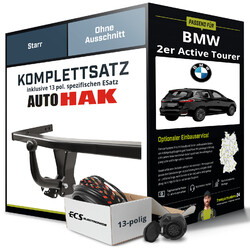 Für BMW 2er Active Tourer Typ F45 Anhängerkupplung starr +eSatz 13pol 13-21 NEUJETZT NEU: Montage zum Festpreis!