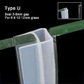 Duschprofil Duschdichtung Wasserabweiser Duschtür für 6-12mm Glas 3-8mm Spalt