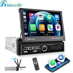 1 DIN 7" Elektrischer Flip Out Autoradio mit MIC Wireless Carplay Android Auto