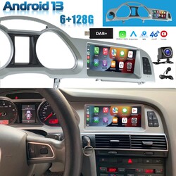 DAB+ Für Audi A6 C6 4F MMI 3G 2010-2012 Carplay Android 14 Autoradio GPS 6+128GB