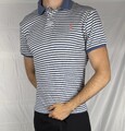 Polo Ralph Lauren Weiß-Blau Gestreiftes Poloshirt – Größe L – Slimfit