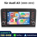 2+64GB Android 14 Für AUDI A3 8P 2003-2012 Autoradio Apple Carplay GPS Navi WIFI