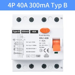 Typ B Fehlerstromschutzschalter FI FI-Schalter RCD 4P 40/63A Allstromsensitiv ⭐️