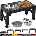 Futterstation hund Hunde-Napfständer Hundebar mit Näpfen Napfhalterung Schwarz