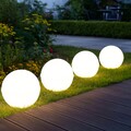 Kugelleuchte Stecklampe Außenleuchte Balkonlampe Erdspieß H 51 cm weiß 4er Set