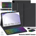 QWERTZ Beleuchtet Tastatur Hülle für Samsung Galaxy Tab S9 S9 FE S8 S7 A9+ A8 A7