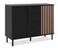 Sideboard schwarz Eiche Anrichte Kommode Wohnzimmerschrank Highboard Metall