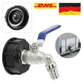 IBC Adapter 3/4" Mit Auslaufhahn Regenwasser Für 1000L Container Tank Fass S60X6