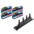 NTY SET Zündspule + 4x BOSCH Zündkerze passend für Saab 900 II Cabriolet