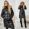 Steppjacke Winterjacke Wärmejacke Kapuze Casual Winter Unifarben Damen BOLF Lang
