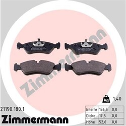 1x Zimmermann 21190.180.1 Bremsbelagsatz für OPEL DAEWOO KADETT ASTRA CALIBRA T