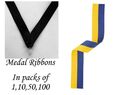 Blau und Gelb Medaillenbänder mit Clip gewebt in Packungen mit 1,10,50,100