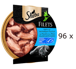 (€ 32,34/kg) SHEBA FILETS mit Huhn und Thunfisch - Katzen-Snack - 96 x 60 g