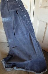 Vintage Länge blau Baumwolle Samt 54 Zoll breit, 35 Zoll lang meist guter Zustand