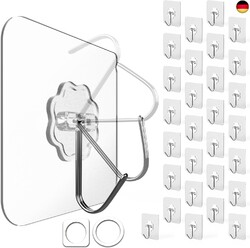 4smile Klebehaken extra-stark - 30 Stück selbstklebende Haken transparent, hohe 