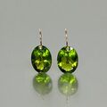 925 Sterlingsilber Oval Peridot Lange Ohrringe Handgemacht Gold Gefüllt Ohrringe