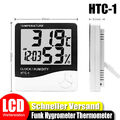 LCD Wetterstation Funk Hygrometer Thermometer mit Uhr Datum Luftfeuchtigkeit