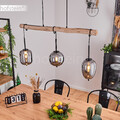 3-flammig Wohn Schlaf Zimmer Leuchte Verstellbar Pendel Hänge Lampe Holz/schwarz
