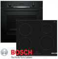 Induktion Herd Set Autark Bosch Einbau Backofen Schwarz + Induktion Kochfeld NEU