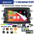 DAB+ 64G Android13 Carplay Autoradio GPS BT Für Dacia Lodgy Duster Logan Sandero