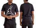 Nike Herren Air Jordan Baumwolle schwarz T-Shirt Grafikdruck Crew T-Shirt S M L XL