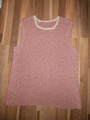 Handgestrickt Strick-Pullunder ärmellos Shirt Pulli Gr. L/XL pink/rot mit beige