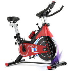 Fitness Bike Heimtrainer LCD Indoor Cycling Fahrrad Trimmrad Hometrainer Rot