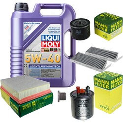 MANN Inspektionspaket 5 L LIQUI MOLY Leichtlauf High Tech 5W-40 für Renault