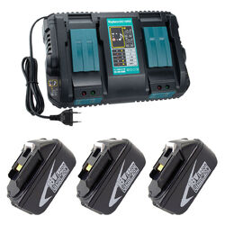 Für Makita Akku Set 18V BL1850B BL1860B 6,0Ah BL1830B Ersatzakku Doppelladegerät
