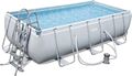 Bestway Power Steel Frame Pool Komplett-Set eckig 404x201x100cm Garten Frame