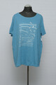 180 01/442 CECIL Damen T`Shirt Gr. XXL  petrol grauer Aufdruck Kurzarm Glitzer