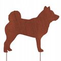 SHIBA INU HUND FIGUR CORTEN GARTEN DEKORATION GESCHENK SCHILD