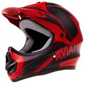 Motorradhelm Matt Kinder ab 3 Jahre Enduro Quad Rot-Schwarz Roller Cross Schutz