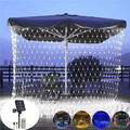 Solar LED Lichternetz Lichtervorhang Lichterkette für Innen/Außen Deko 1.5mx1.5m