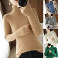 Damen Slim Strickpullover Slim Knitwear Rollkragenpullover Faux Kaschmir Pulli