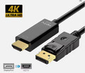 DisplayPort DP auf HDMI Adapter Kabel 1.2 HDMI 1.4 Wandler Full HD 3D 4K 1,8m