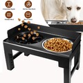 Napfstation Hunde Futterbar mit 2x Edelstahl Näpfen erhöht für Katzen & Hunde
