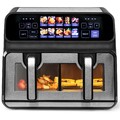9L Heißluftfritteuse 2200W XXL Doppelkorb Doppelkammer Dual Zone Multifunktional