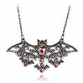 57cm Halskette Kette Fledermaus Halloween Gothik metallgrau 1 Stück SB 383