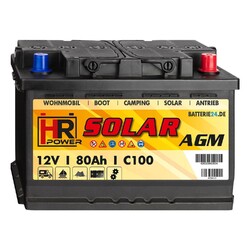 HR 80Ah AGM Solar-Batterie 12V Wohnmobil Versorgung Boot Camping Batterie