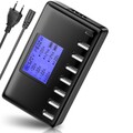 8 Fach USB Schnellladestation Hub Mehrfach LCD Multi USB Port Ladegerät Adapter