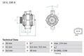 Bosch Generator 0986047240 für BMW E81 E46 E93 E92 E91 E60 E88 E87 E90 00-15
