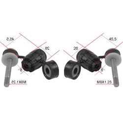 2x CORTECO Lagerung Stabilisator vorne links rechts für Dacia Sandero II Logan